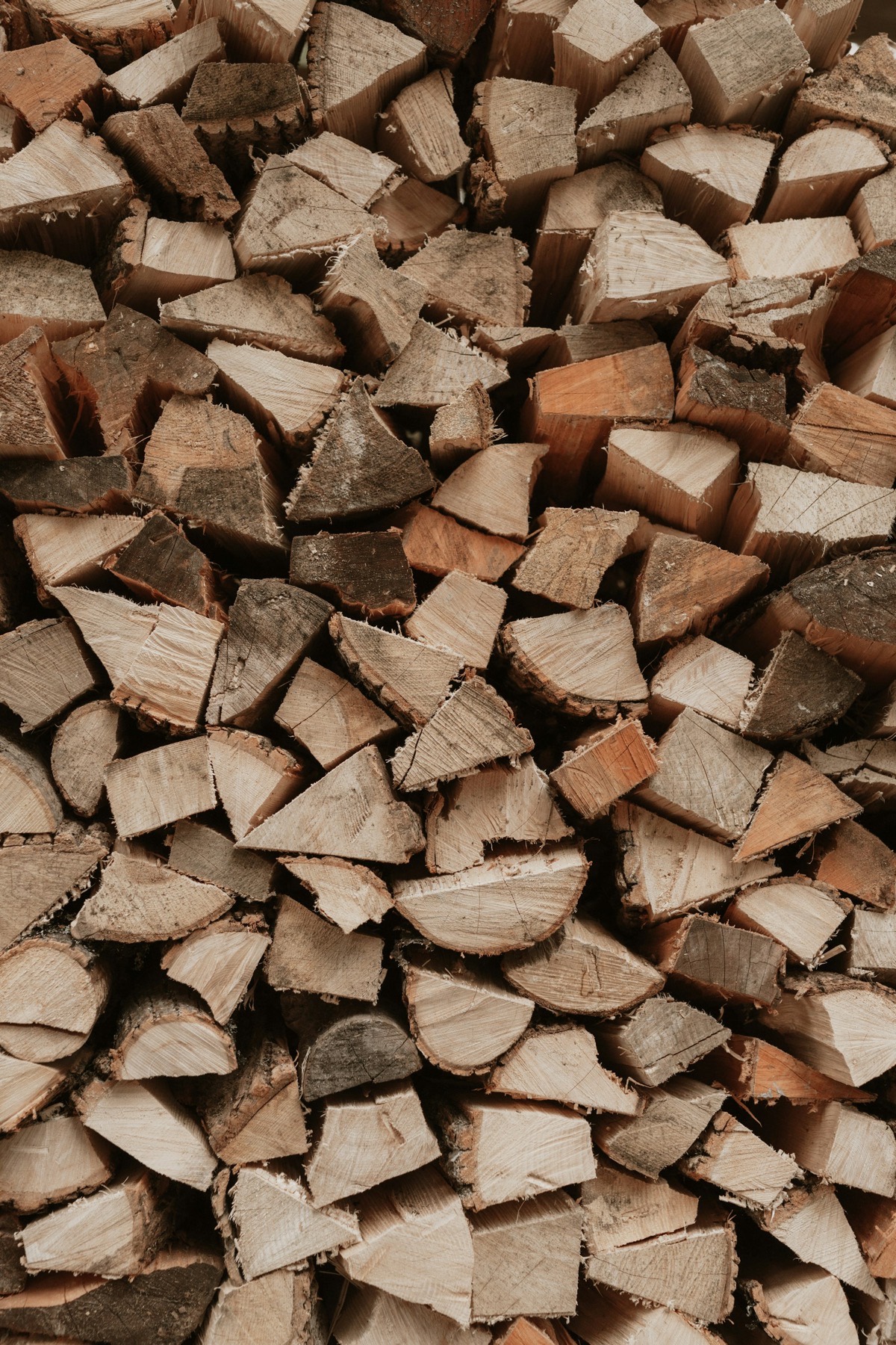 Legna di quercia accatastata